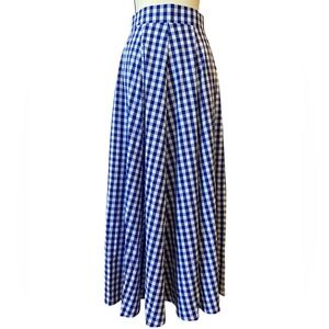 Blue Gingham Maxi Skirt Size M EUC Cottagecore